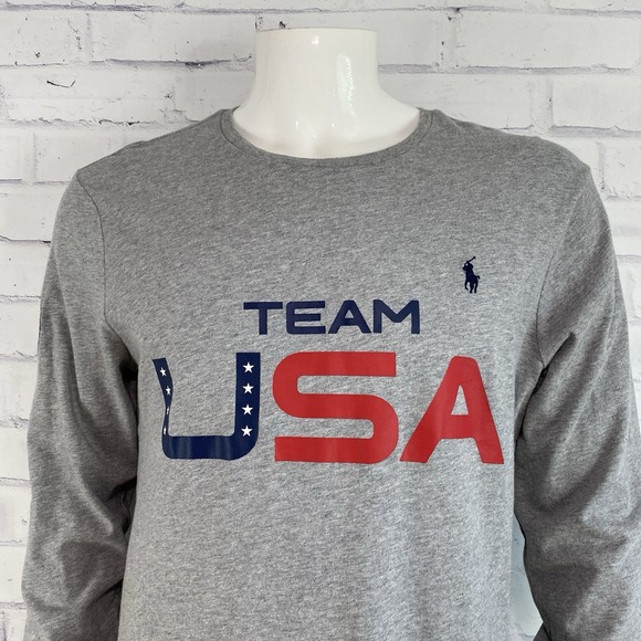 Ralph Lauren Polo Shirt Men's Medium Long Sleeve T-Shirt Olympics 2022‎ NWT - Picture 1 of 15
